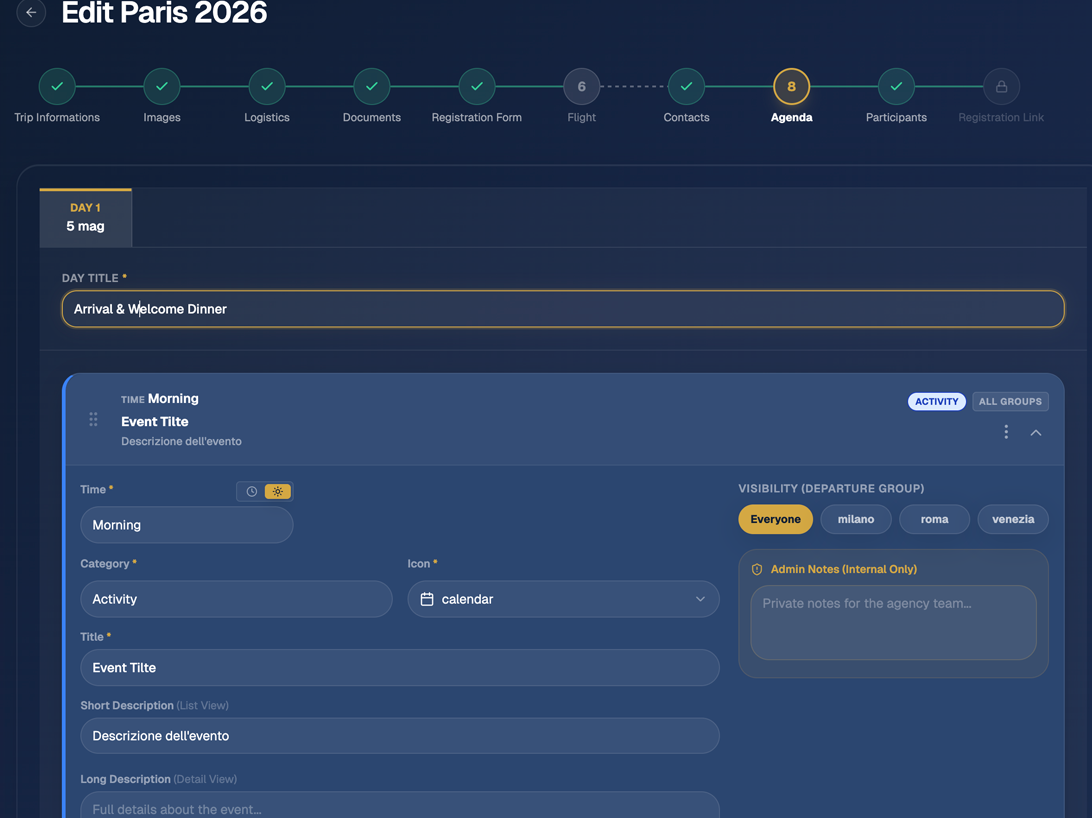 Screenshot Agenda Builder
